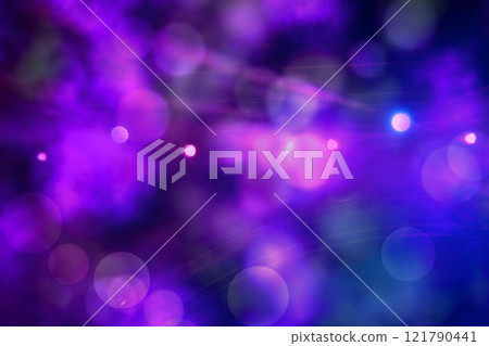Purple bokeh spots from stage lighting. Festive bright background. 121790441
