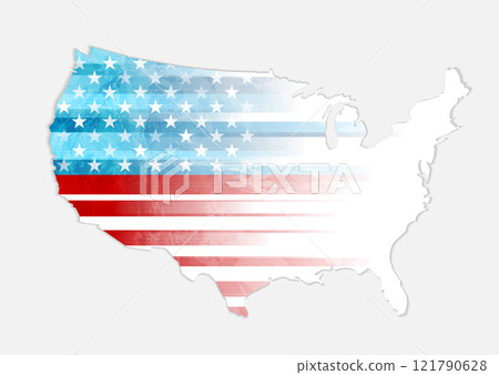 Grunge American map with USA flag abstract vector background Grunge American map with USA flag abstract vector background 121790628