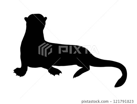 Giant otter silhouette illustration 121791823
