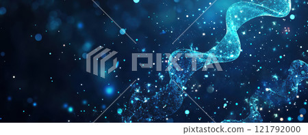 DNA molecule helix spiral background, health genetic with copy space for medical banner. 121792000