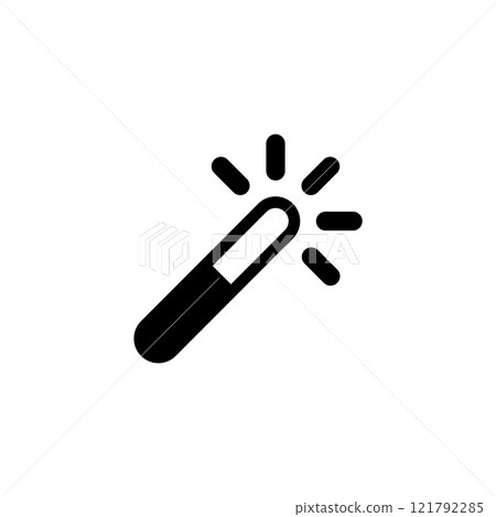 Vector icon of a magic wand with sparkles for enchanting designs 121792285
