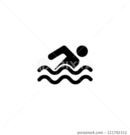 Minimalist vector icon of a swimmer, ideal for sports and fitness applications Minimalist vector icon of a swimmer, ideal for sports and fitness applications 121792312