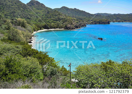 Sakaiura Beach on Chichijima Island in the Ogasawara Islands 121792379