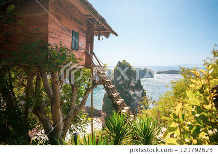 Traditional house on tree, Nusa Penida, Bali, Indonesia. Traditional house on tree, Nusa Penida, Bali, Indonesia. 121792623