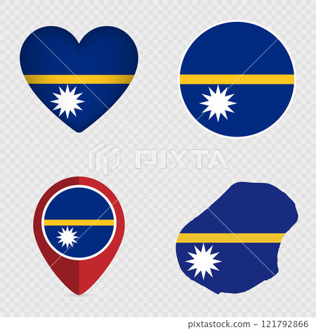 Nauru Flag Icons Pack. Vector illustration. Nauru Flag Icons Pack. Vector illustration. 121792866