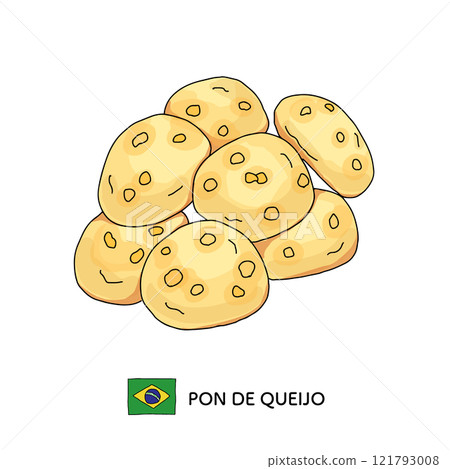 Brazilian Pão de Queijo line drawing 121793008
