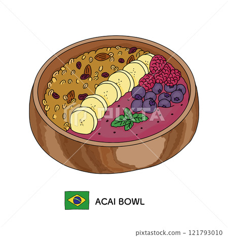 巴西阿薩伊碗的線條圖 121793010
