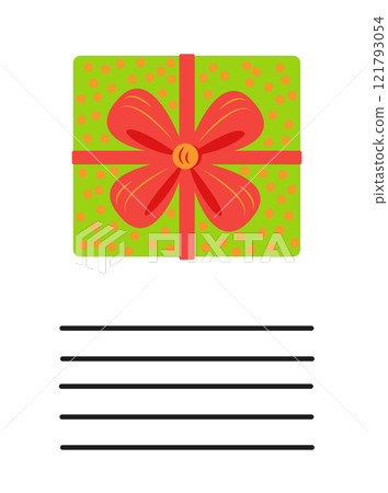 Simple Christmas and New Year card with holiday symbols and space for inscription. Simple Christmas and New Year card with holiday symbols and space for inscription. 121793054