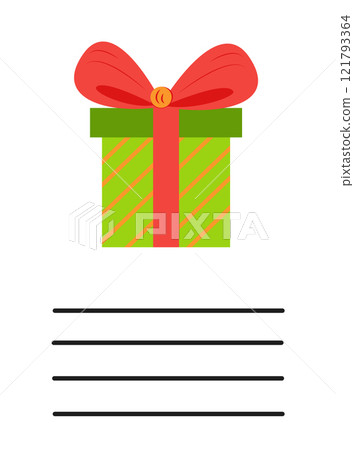 Simple Christmas and New Year card with holiday symbols and space for inscription 121793364