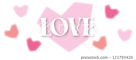 Love horizontal banner. Romantic background with hand-drawn hearts. Stylish elegant vector template for valentine's day, wedding, romantic design. Love horizontal banner. Romantic background with hand-drawn hearts. Stylish elegant vector template for valentine's day, wedding, romantic design. 121793420