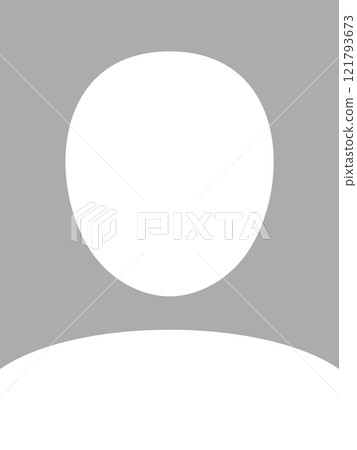 灰色背景下從肩膀向上的人的剪影圖示 - 身分證照片和肖像的圖像素材 - 3:4 121793673