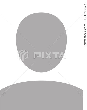 Silhouette icon of a person from the shoulders up on a white background - Image material for ID photos and face photos - 3:4 121793674