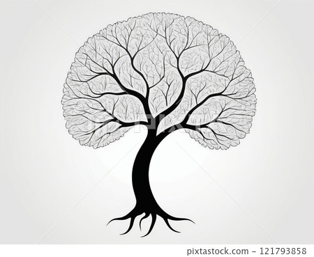 tree with roots and crown 121793858
