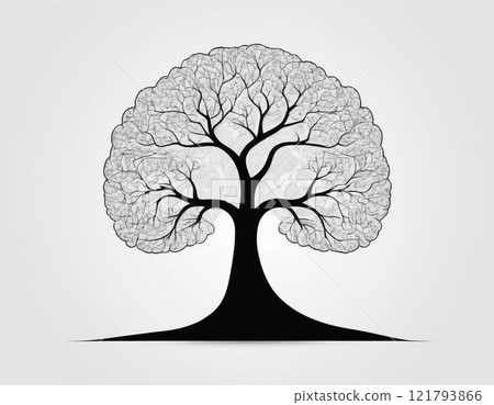 tree with roots and crown 121793866