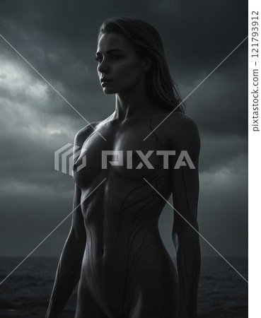 naked woman in the dark naked woman in the dark 121793912