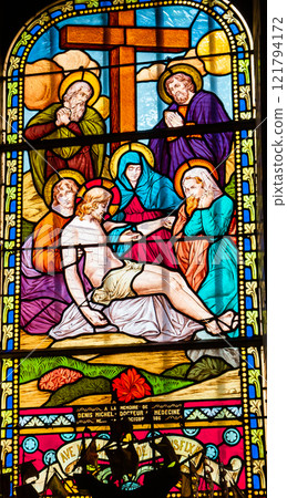 windows of notre dame de grace, Honfleur, normandy, france windows of notre dame de grace, Honfleur, normandy, france 121794172