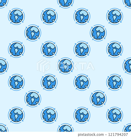 Arrows Around Earth Planet vector Multipolarity blue seamless pattern 121794207