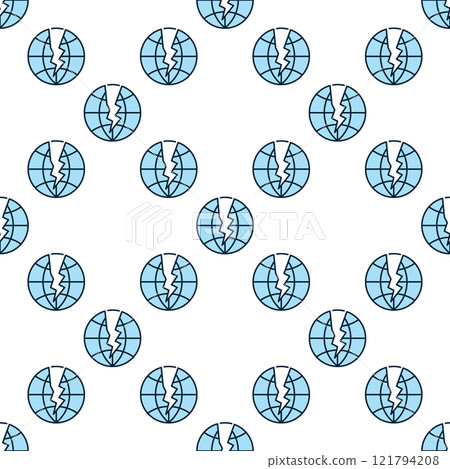 Crack on Earth Globe vector Multipolarity and Crisis blue seamless pattern 121794208