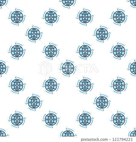 Earth Globe with Arrows vector Multipolarity blue seamless pattern Earth Globe with Arrows vector Multipolarity blue seamless pattern 121794221