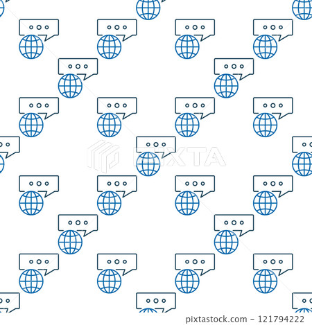 Earth Globe with Message vector Multipolarity thin line seamless pattern 121794222