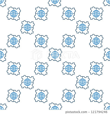 Puzzle with Earth vector Multipolarity outline seamless pattern 121794246