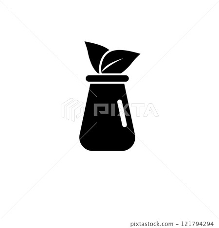 Lab flask with Leaf Inside Solid Flat Vector Icon Isolated on White Background Lab flask with Leaf Inside Solid Flat Vector Icon Isolated on White Background 121794294