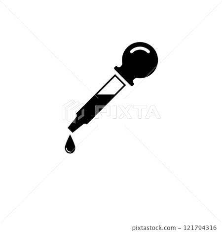 Eye Dropper, Pipette Solid Flat Vector Icon Isolated on White Background 121794316