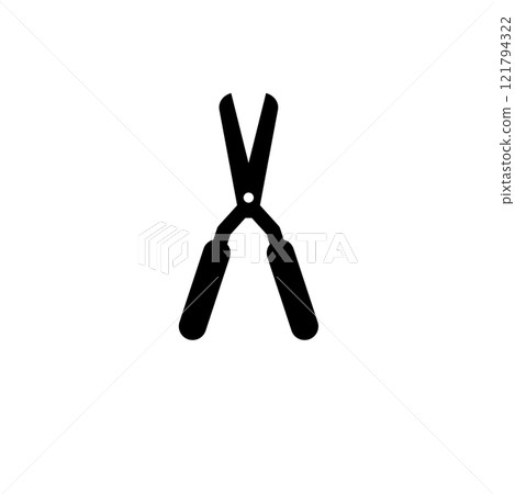 Garden Scissors, Secateurs, Pruner Solid Flat Vector Icon Isolated on White Background 121794322