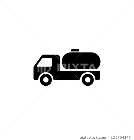 Truck Auto Barrel, Oil Transportation Solid Flat Vector Icon Isolated on White Background Truck Auto Barrel, Oil Transportation Solid Flat Vector Icon Isolated on White Background 121794345
