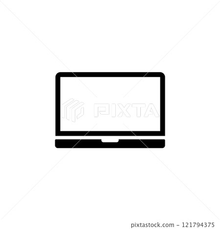Laptop, Digital Notebook Solid Flat Vector Icon Isolated on White Background 121794375