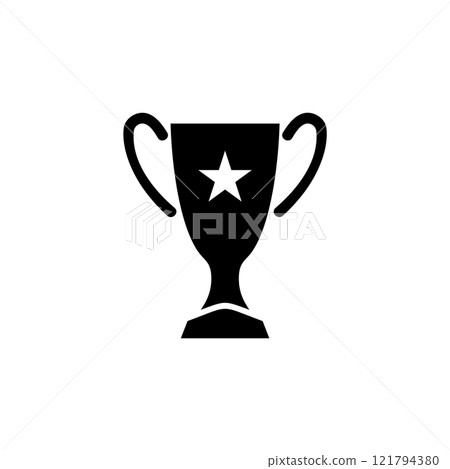 Champions Trophy Cup, Winner Award Solid Flat Vector Icon Isolated on White Background Champions Trophy Cup, Winner Award Solid Flat Vector Icon Isolated on White Background 121794380