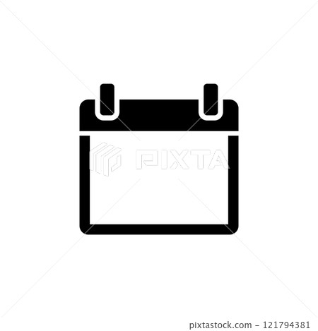 Calendar Organizer, Date Reminder Solid Flat Vector Icon Isolated on White Background Calendar Organizer, Date Reminder Solid Flat Vector Icon Isolated on White Background 121794381