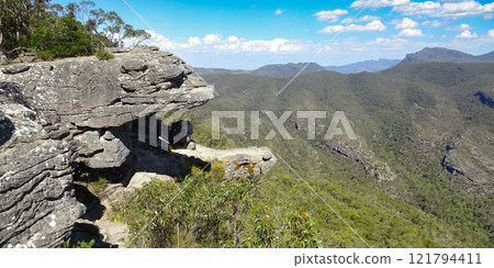The Balconies, also know as the 'Jaws of Death', in the Grampians National Park - Halls Gap, Victoria, Australia The Balconies, also know as the 'Jaws of Death', in the Grampians National Park - Halls Gap, Victoria, Australia 121794411