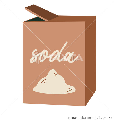 Baking soda packaging. Vector illustration 121794468