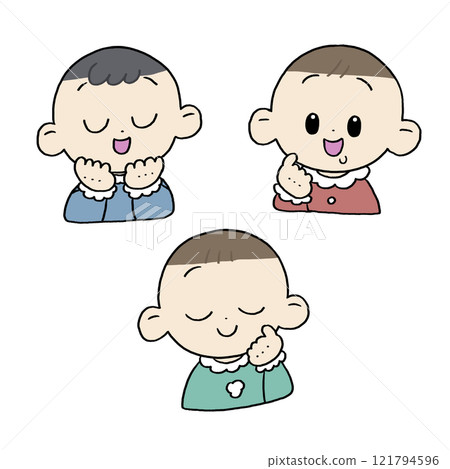 Hand-drawn: Babies using their imagination 121794596