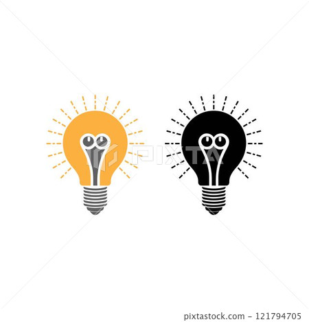Light bulb silhouette icon vector template Light bulb silhouette icon vector template 121794705