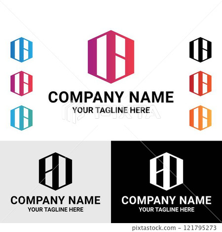 Abstract initial OB, BD letter monogram logo design 121795273
