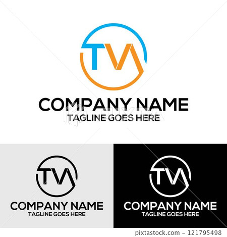Initial TVA letter typography monogram vector logo design template 121795498