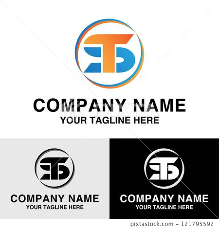 Abstract ST TS letter initial typography vector logo design 121795592