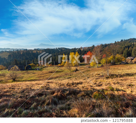 Morning autumn Carpathians landscape. 121795888