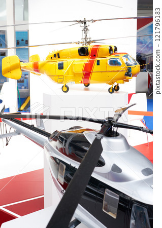Model of helicopter at exhibition 121796183