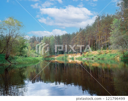 Upper reaches of the Volga river in Russia Upper reaches of the Volga river in Russia 121796499