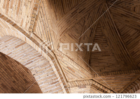 Ancient brick dome, abstract Arabic interior details 121796623