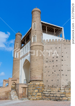 Main entrance of Ark of Bukhara, massive fortress in Uzbekistan Main entrance of Ark of Bukhara, massive fortress in Uzbekistan 121796629
