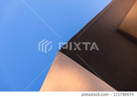 Abstract minimal architecture background, concrete corner 121796674