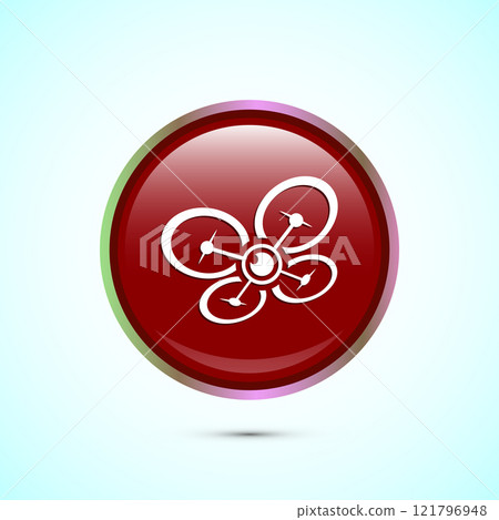 Drone icon design illustration. Drone Quadro copter logo sign symbol, Button design 121796948