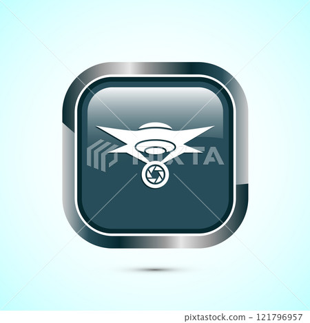 Drone icon design illustration. Drone Quadro copter logo sign symbol, Button design 121796957