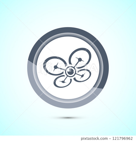 Drone icon design illustration. Drone Quadro copter logo sign symbol, Button design Drone icon design illustration. Drone Quadro copter logo sign symbol, Button design 121796962