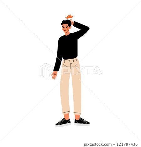 Young Man Touching His Head, Migraine, Headache, Guy Feeling Pain in Body Caused By Illness or Injury Vector Illustration Young Man Touching His Head, Migraine, Headache, Guy Feeling Pain in Body Caused By Illness or Injury Vector Illustration 121797436