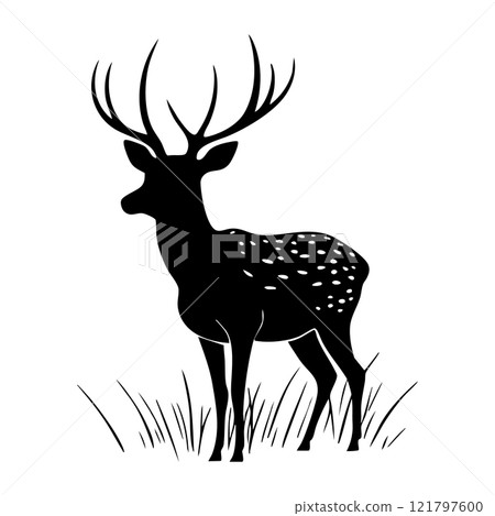 Silhouette of a Deer 121797600